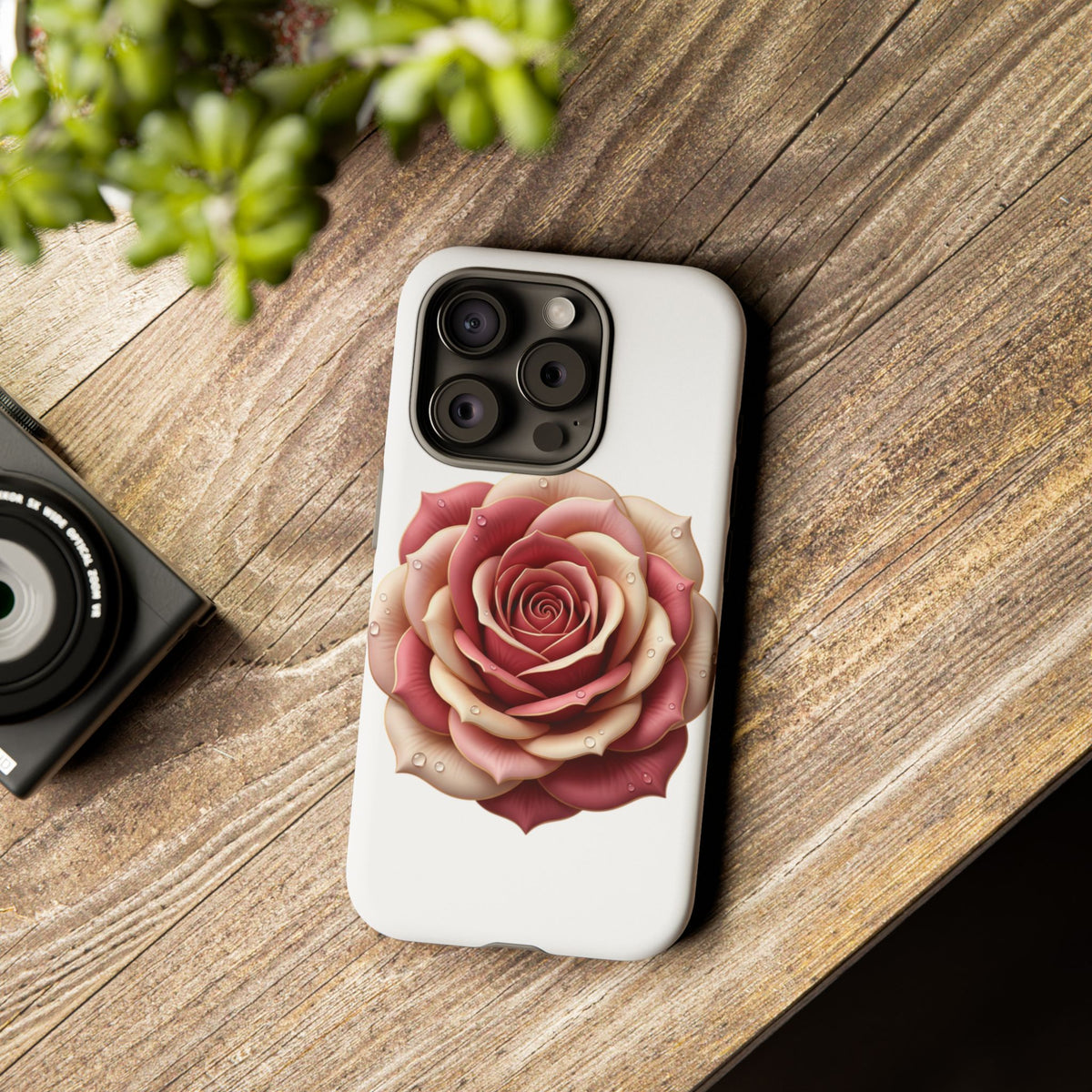 Rose Waterdrop Tough Phone Case — Protective Floral iPhone Cover