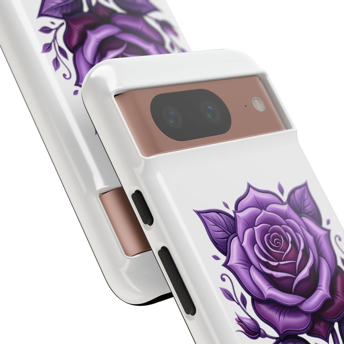 Purple Rose Tough Phone Case — Floral Protective Phone Cover