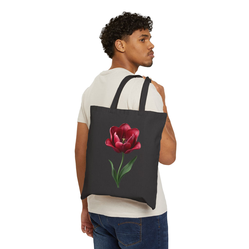 Red Tulip Canvas Tote Bag