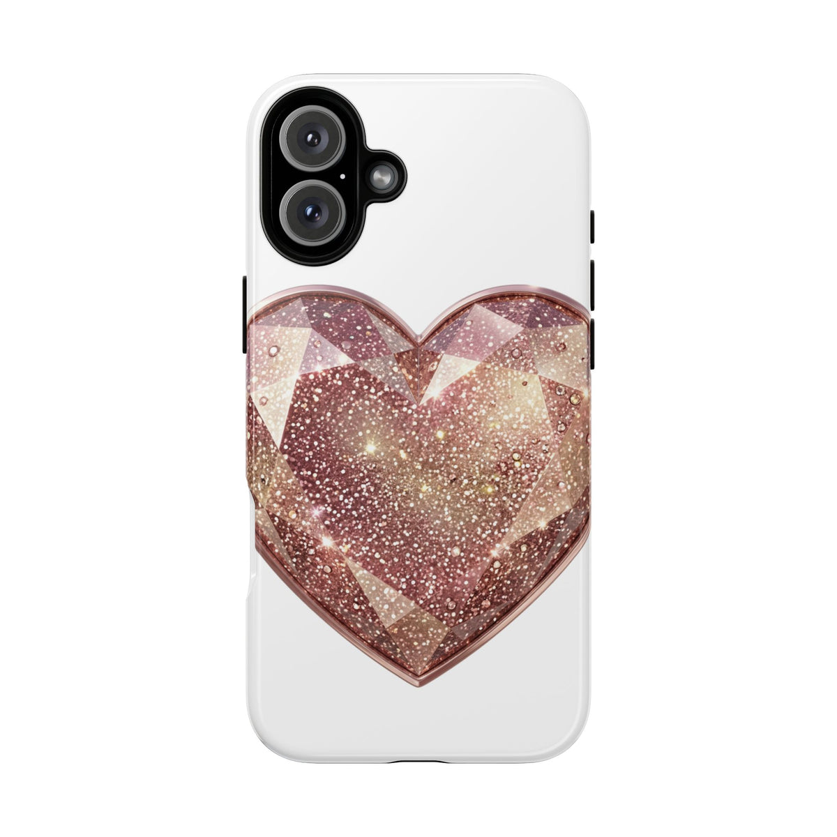 Rose Gold Glitter Crystal Heart Phone Case