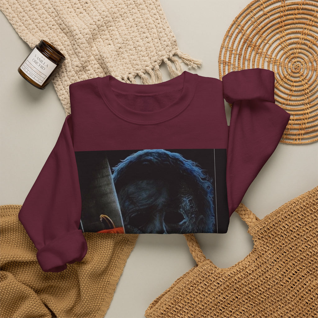 Halloween Thriller Crewneck Sweatshirt — Michael Myers & Jack-O'-Lantern Graphic
