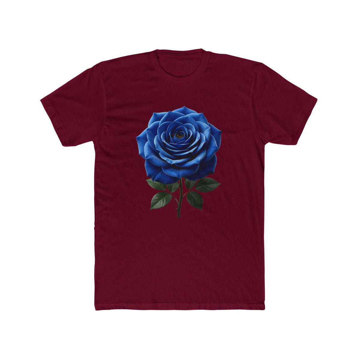 Blue Rose Tee — Realistic Floral Graphic T‑Shirt