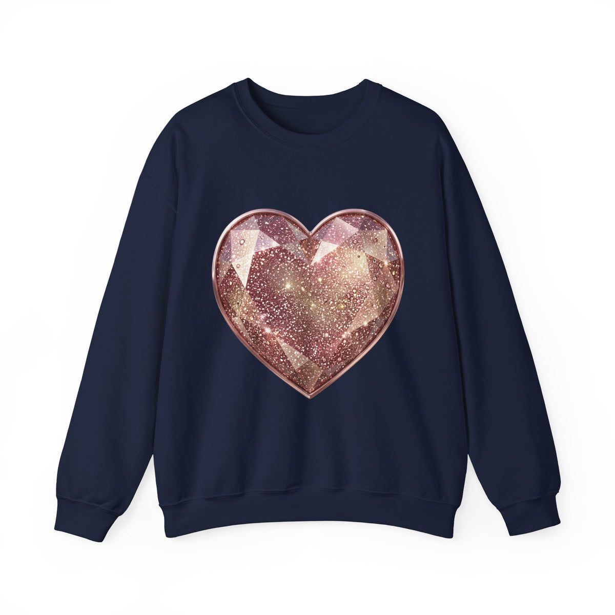 Glitter Gem Heart Sweatshirt — Sparkling Pink Heart Crewneck