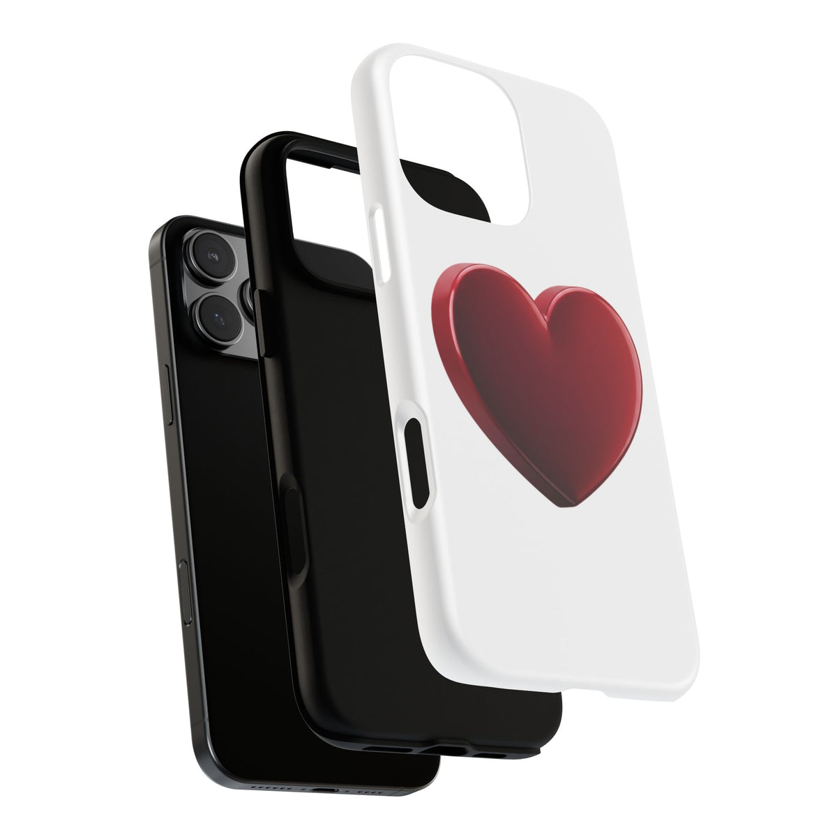 Heart Tough Phone Case - Red 3D Heart Protective Phone Case