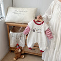 Infant Cartoon Romper Baby Patchwork Sleeve Long Sleeve Cartoon Outing Clothes