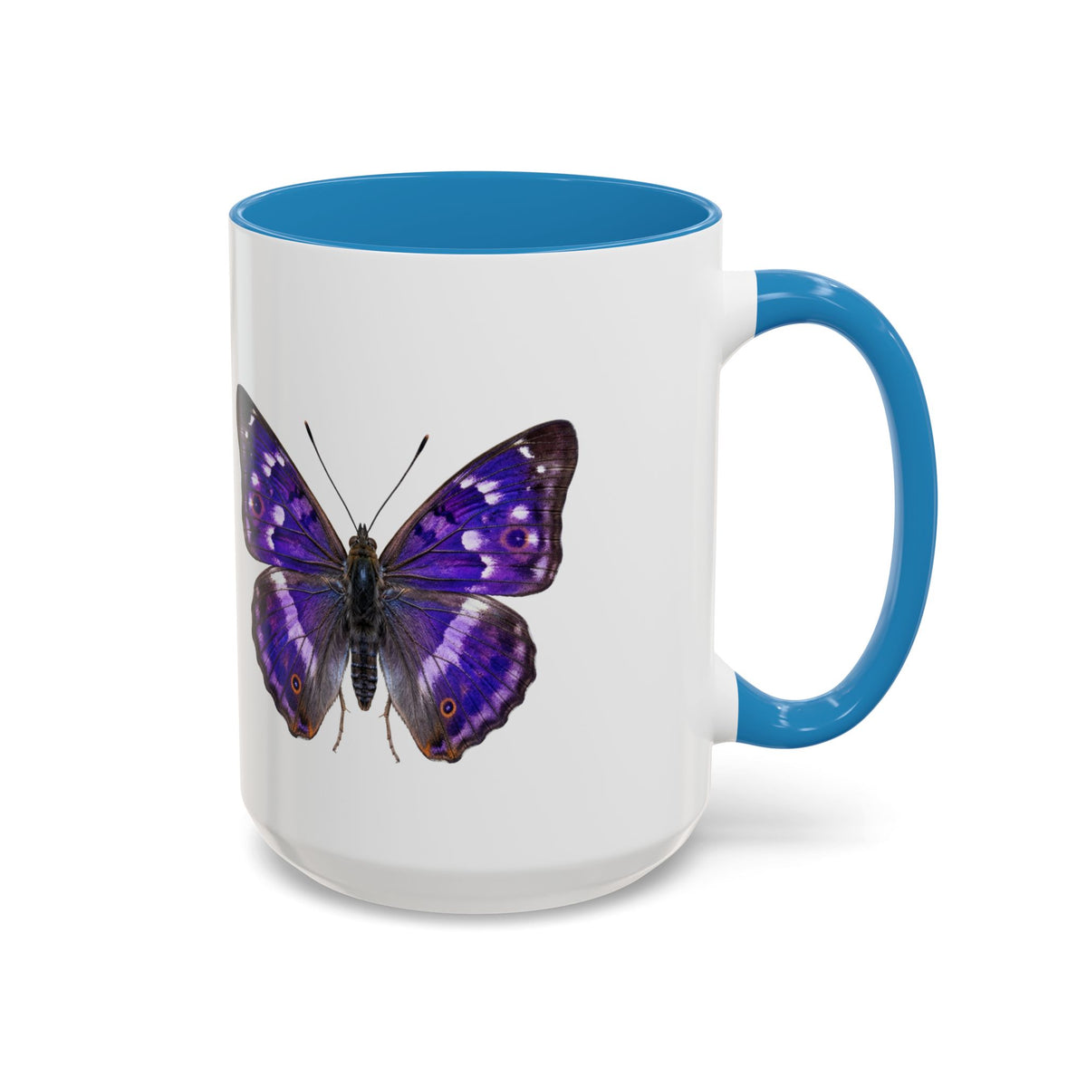 Purple Butterfly Accent Coffee Mug – Elegant Floral Butterfly Ceramic Cup