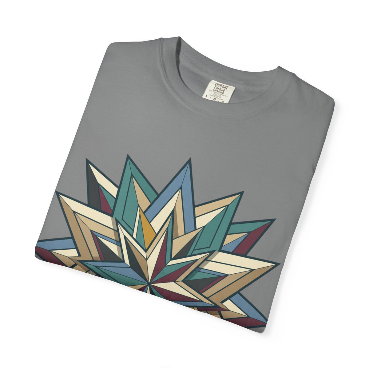 Geometric Starburst T-Shirt — Vintage Compass Rose Graphic Tee