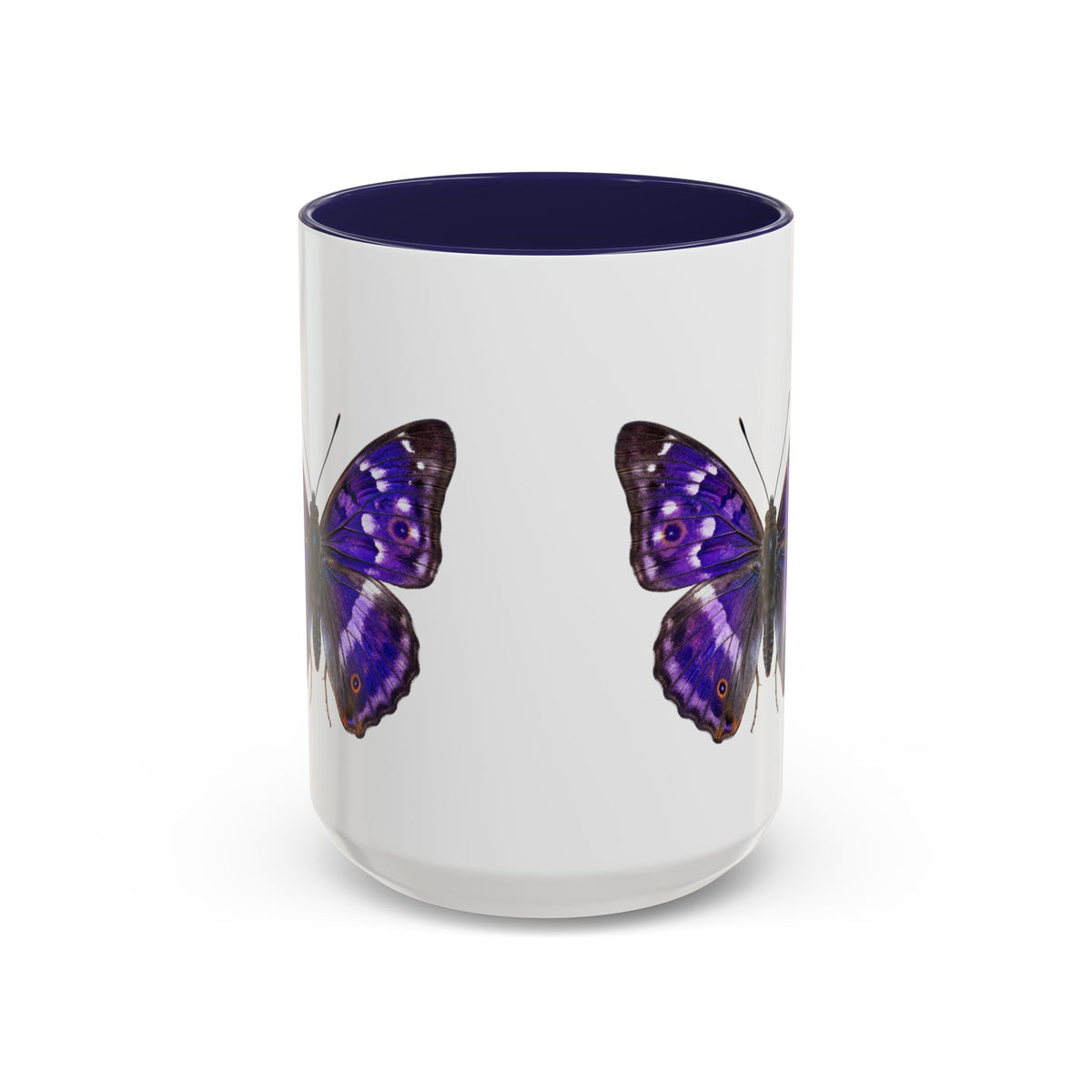 Purple Butterfly Accent Coffee Mug – Elegant Floral Butterfly Ceramic Cup