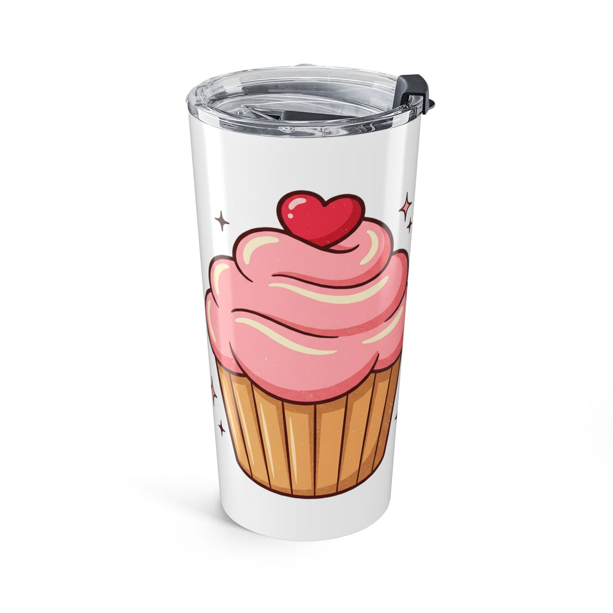 Pink Cupcake Tumbler 20oz- White