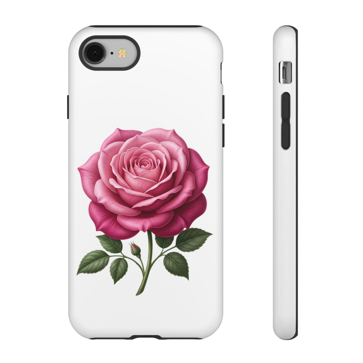 Pink Rose Tough Phone Case — Floral Protective iPhone Cover