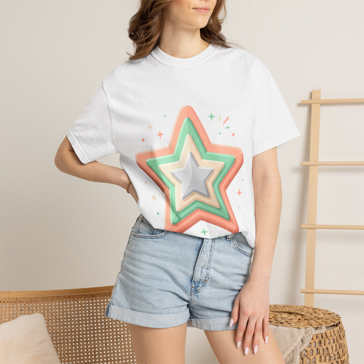 Star Design Unisex Garment-Dyed T-shirt