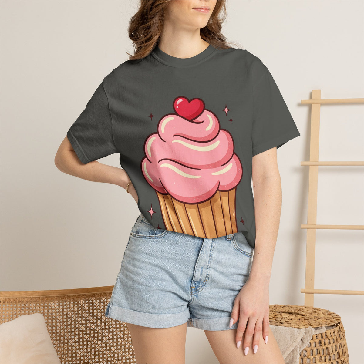 Pink Cupcake Unisex Garment-Dyed T-shirt