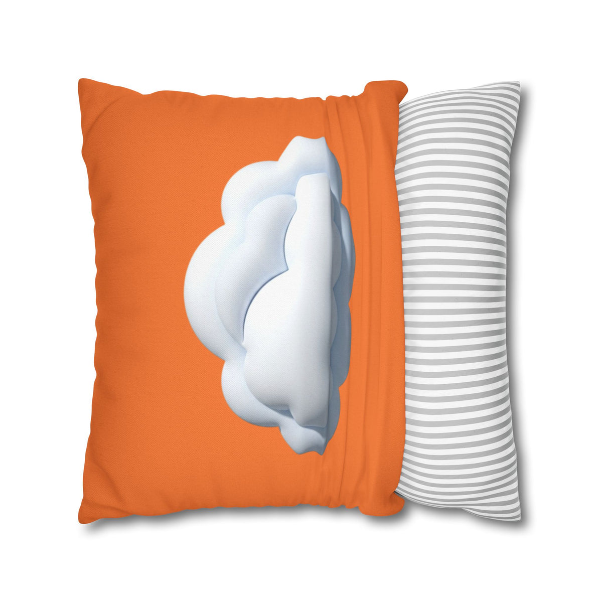 Cloud Graphic Orange Pillowcase — Orange Decorative Throw Pillow Cover