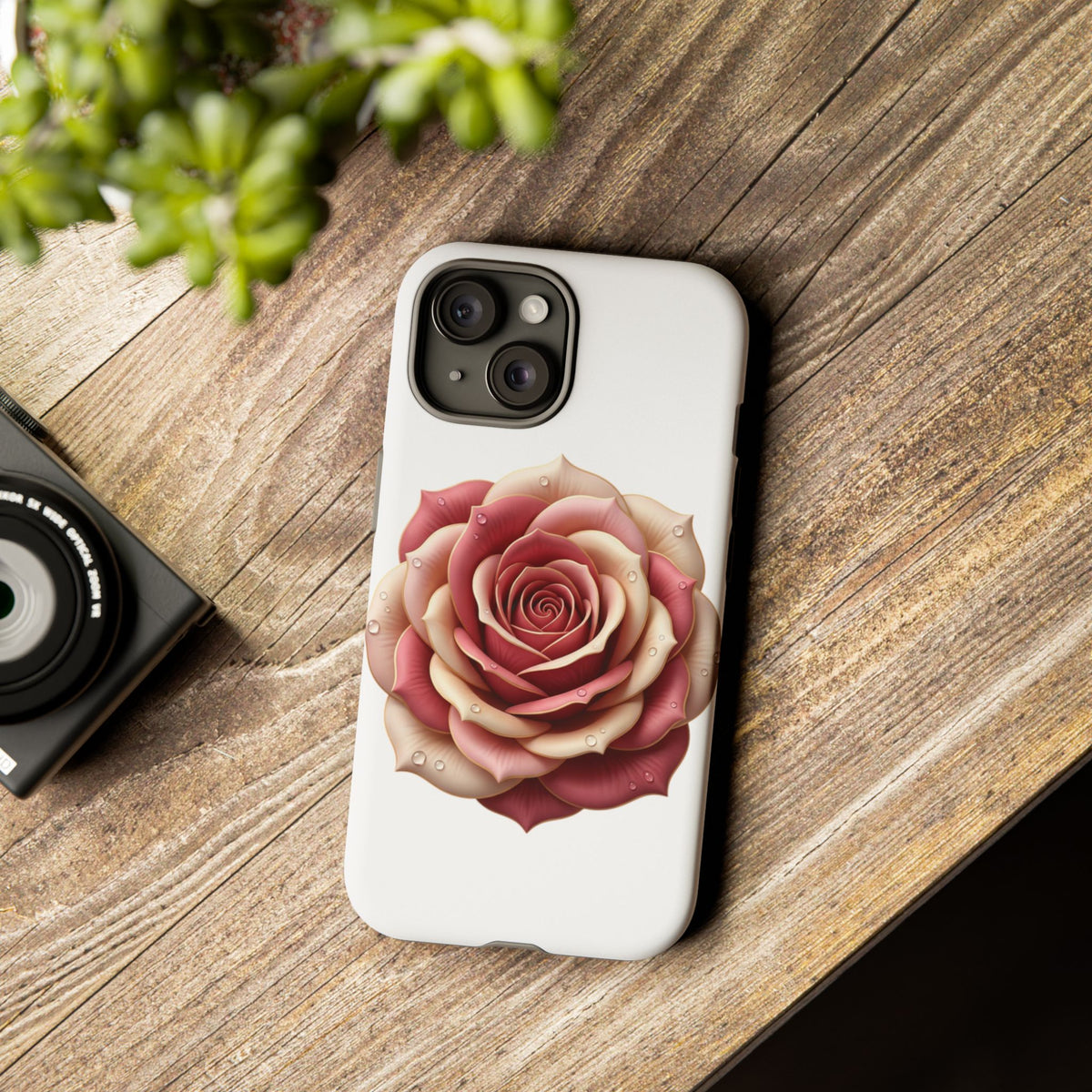 Rose Waterdrop Tough Phone Case — Protective Floral iPhone Cover