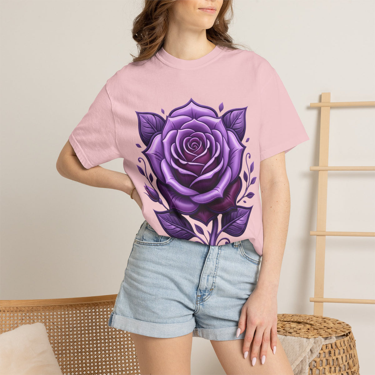 Purple Rose Graphic T-Shirt