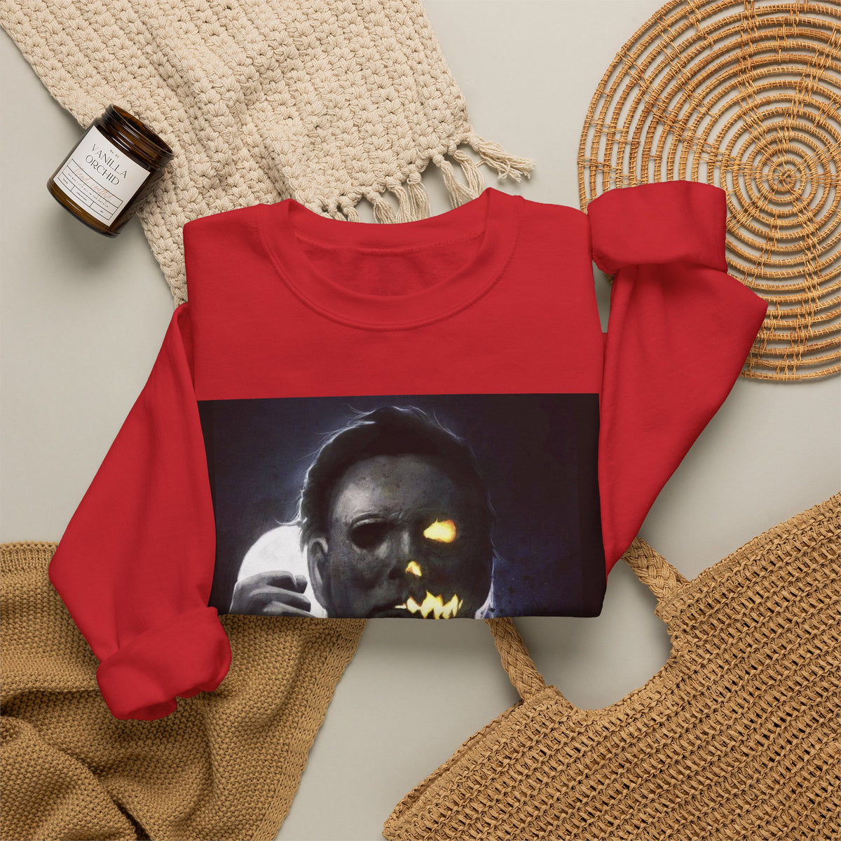 Halloween Michael Myers Mask Crewneck Sweatshirt