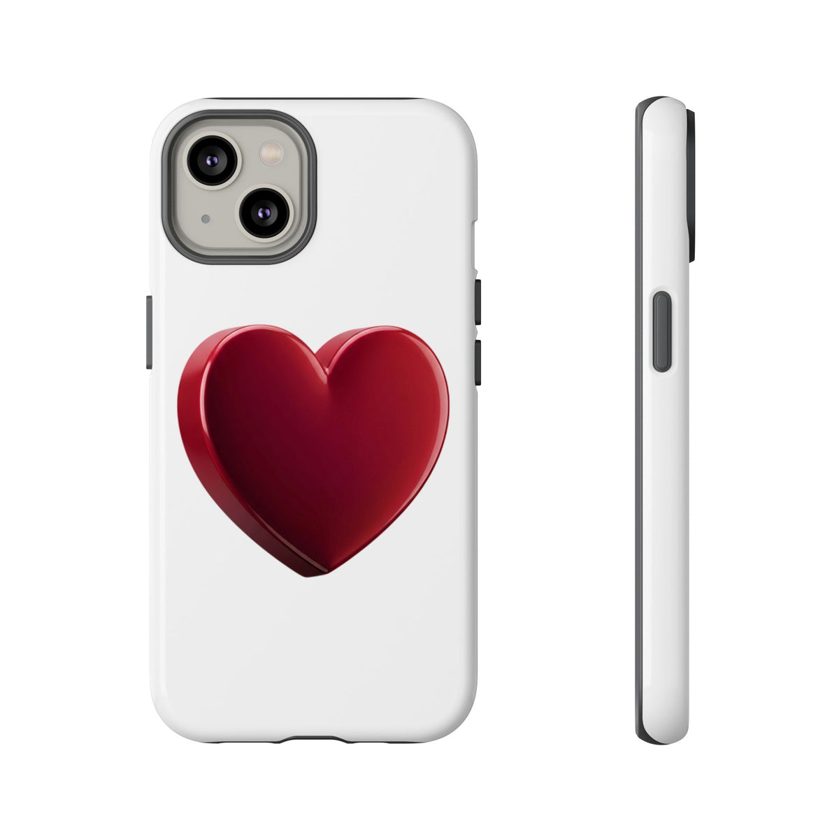Heart Tough Phone Case - Red 3D Heart Protective Phone Case