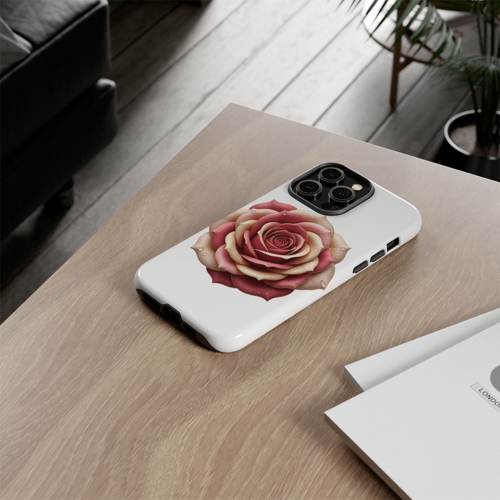 Rose Waterdrop Tough Phone Case — Protective Floral iPhone Cover