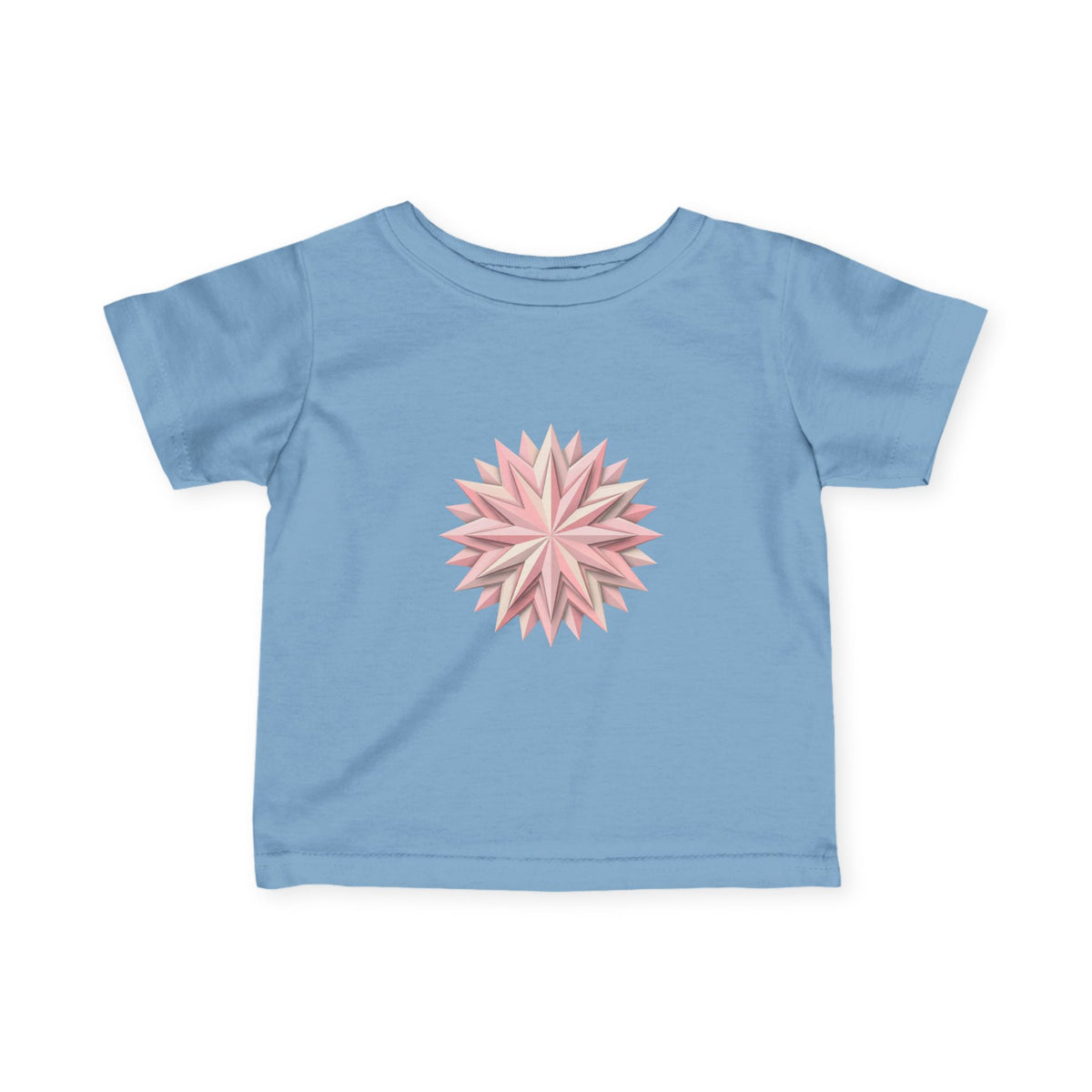Infant Tee with Pink Starburst Floral Mandala — Baby Shower Gift