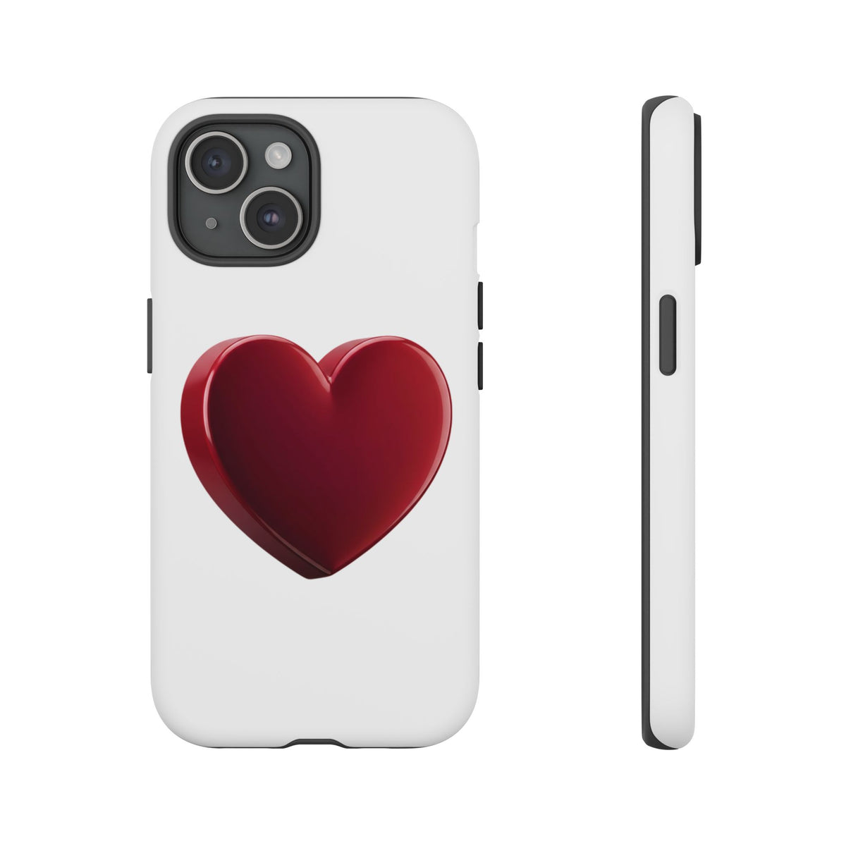 Heart Tough Phone Case - Red 3D Heart Protective Phone Case