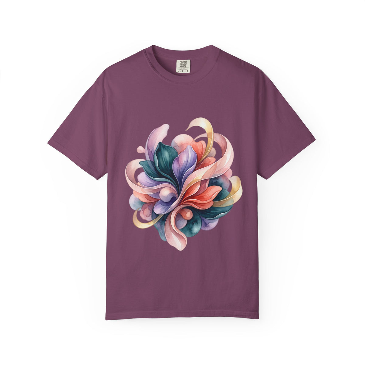 T-Shirt — Colorful Abstract Floral Swirl Graphic Tee