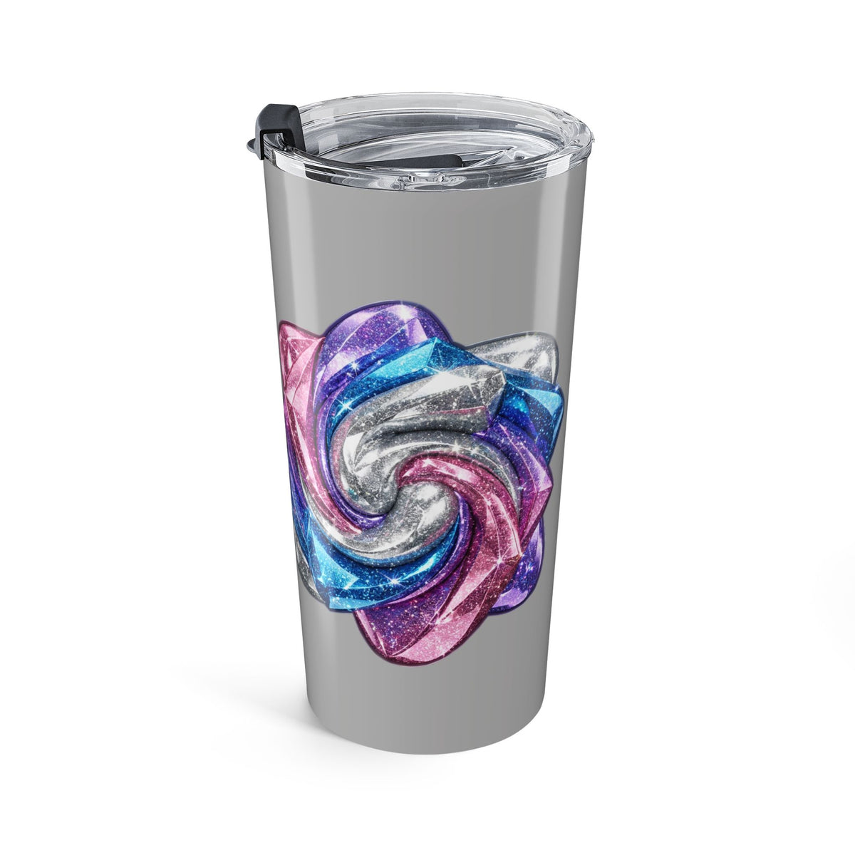 3D Glitter Design Light Grey Insulated Tumbler 20oz