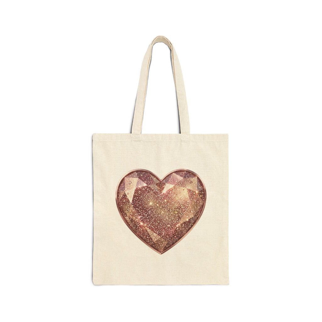 Glitter Rose Gold Heart Tote