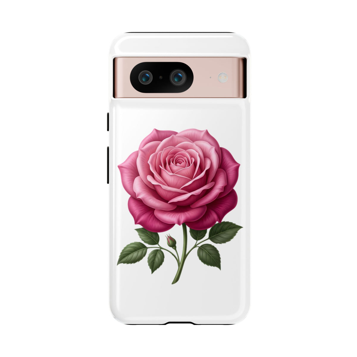 Pink Rose Tough Phone Case — Floral Protective iPhone Cover