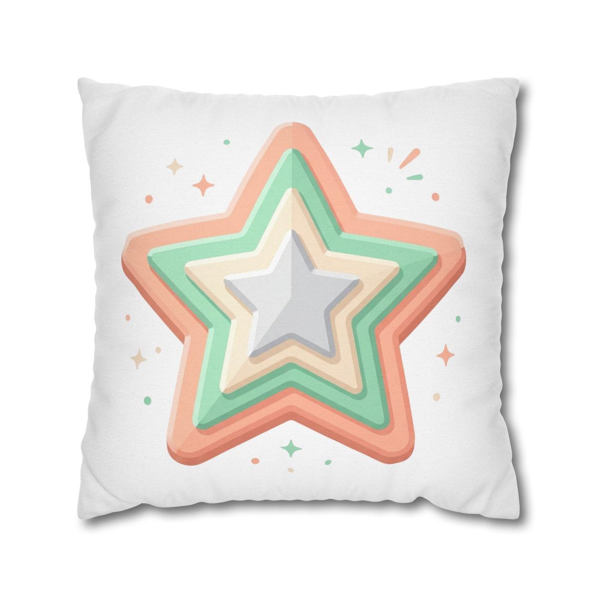 Star Shape Spun Polyester Square Pillowcase