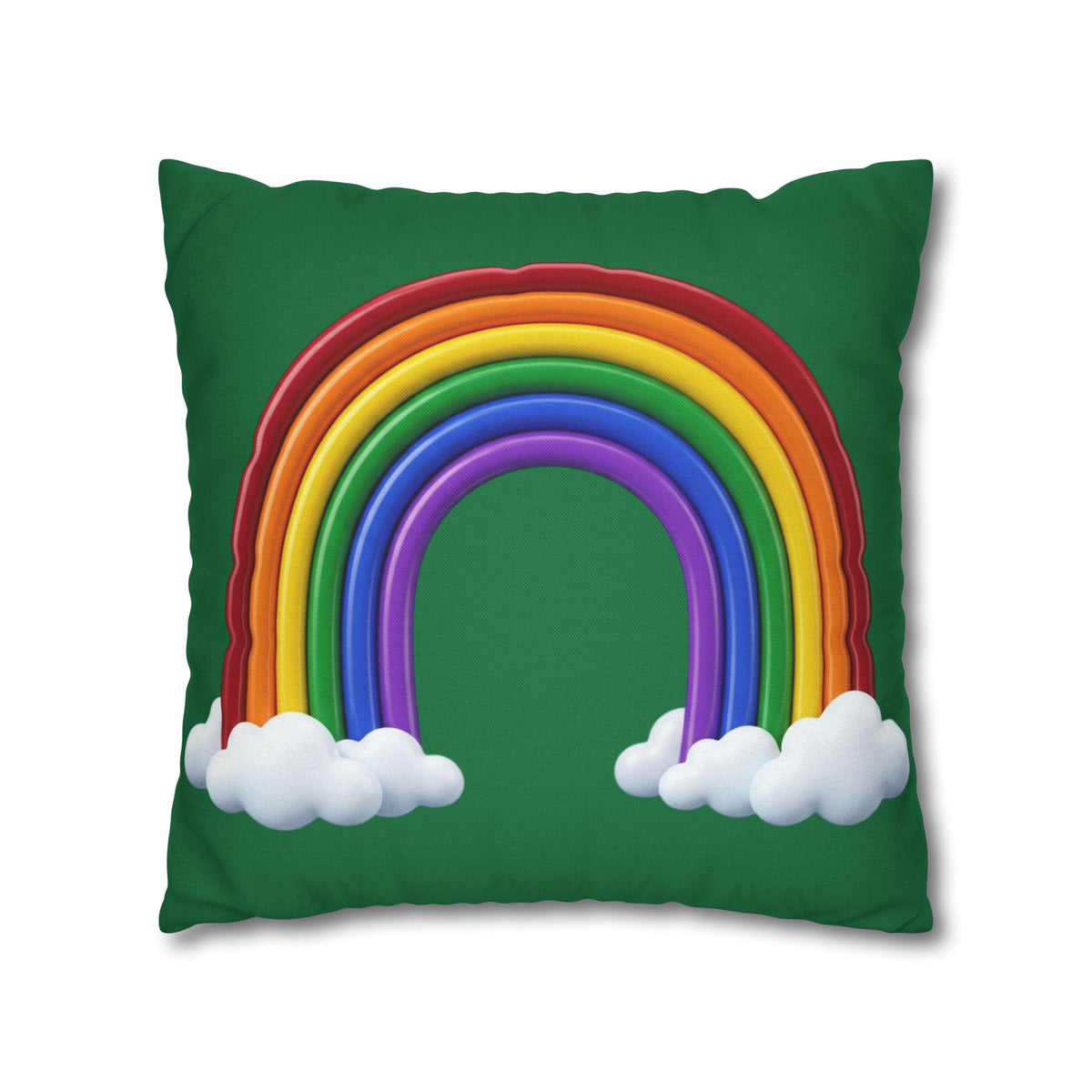 Rainbow Dark Green Spun Polyester Square Pillowcase