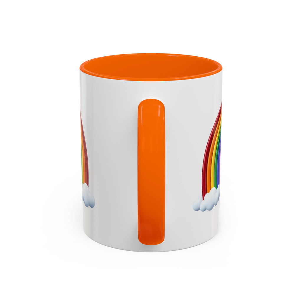 Rainbow Coffee Mug - Colorful Arc & Clouds Accent Mug (11/15oz)