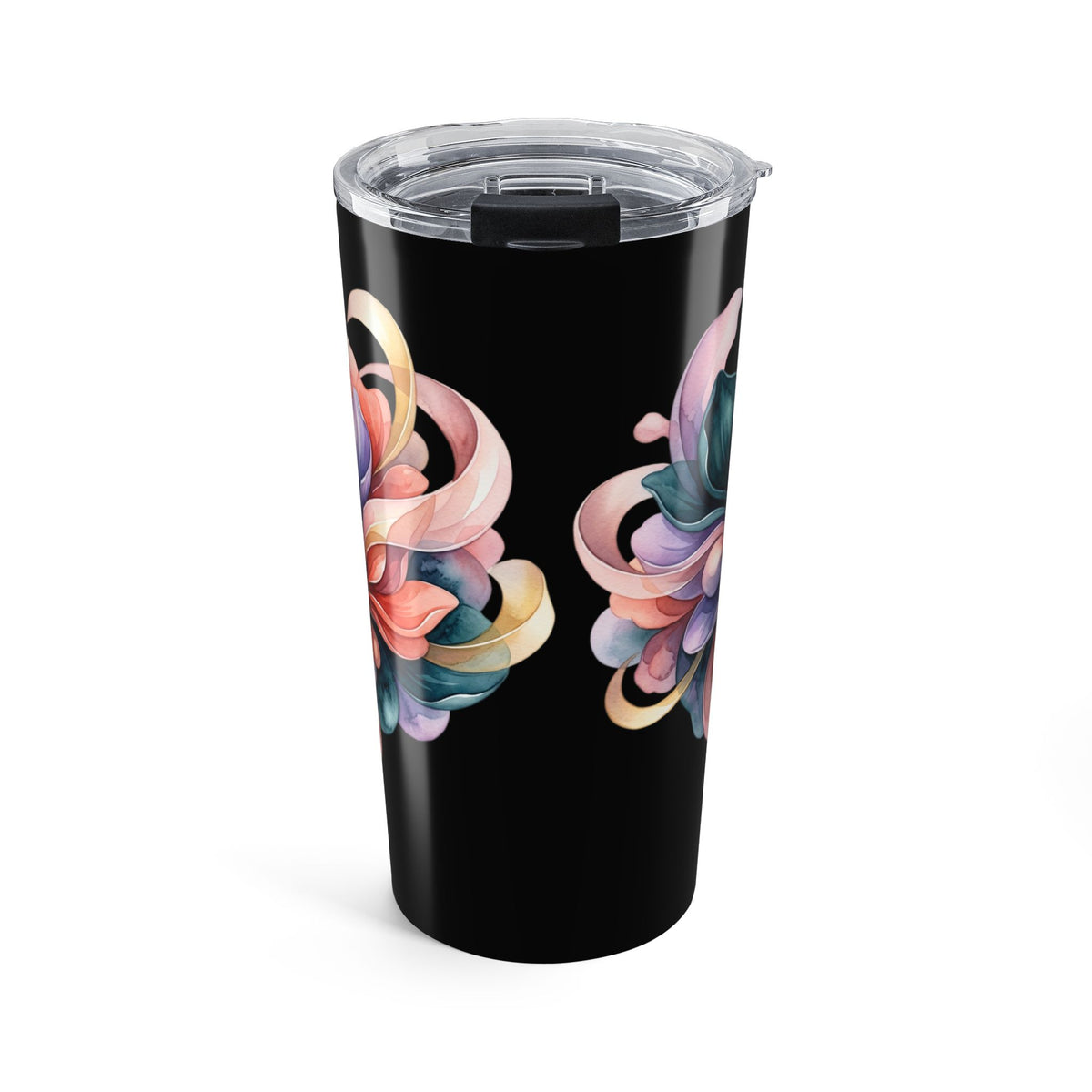 20oz Floral Swirl Tumbler — Colorful Abstract Blossom Travel Cup