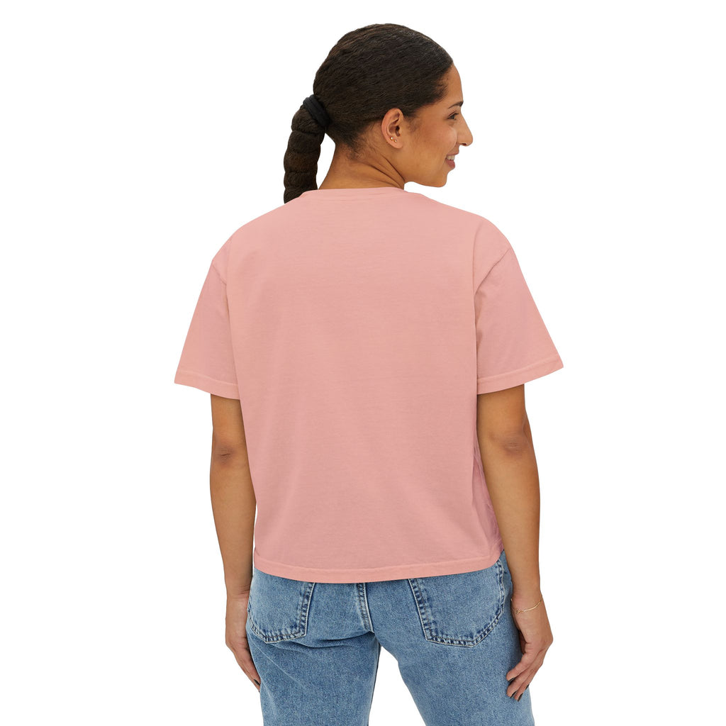Women's Boxy Tee — Watercolor Geode Crystal Graphic