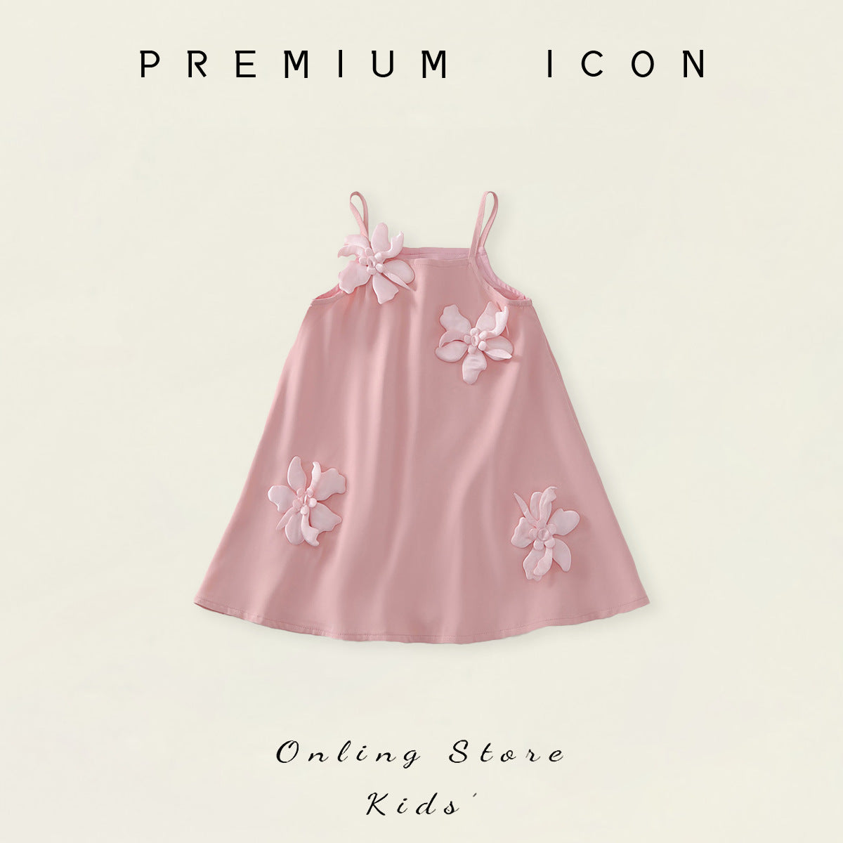 Floral Strap Dress for Girls, Sweet Princess Dress