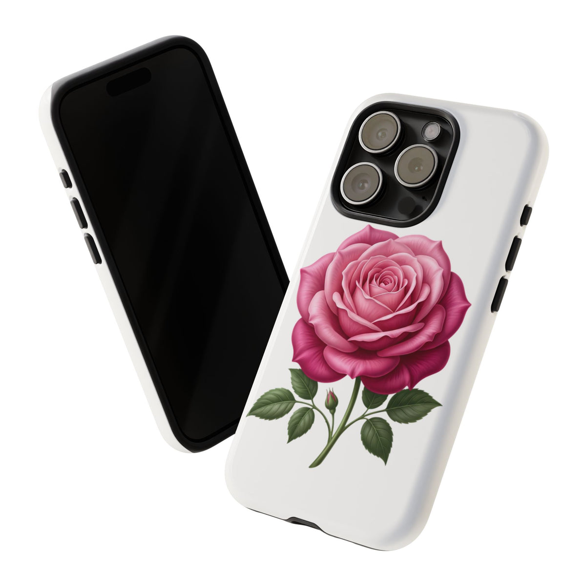 Pink Rose Tough Phone Case — Floral Protective iPhone Cover