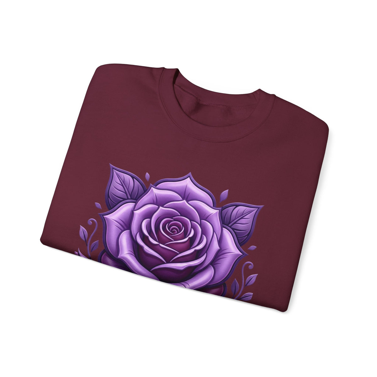 Purple Rose Crewneck Sweatshirt