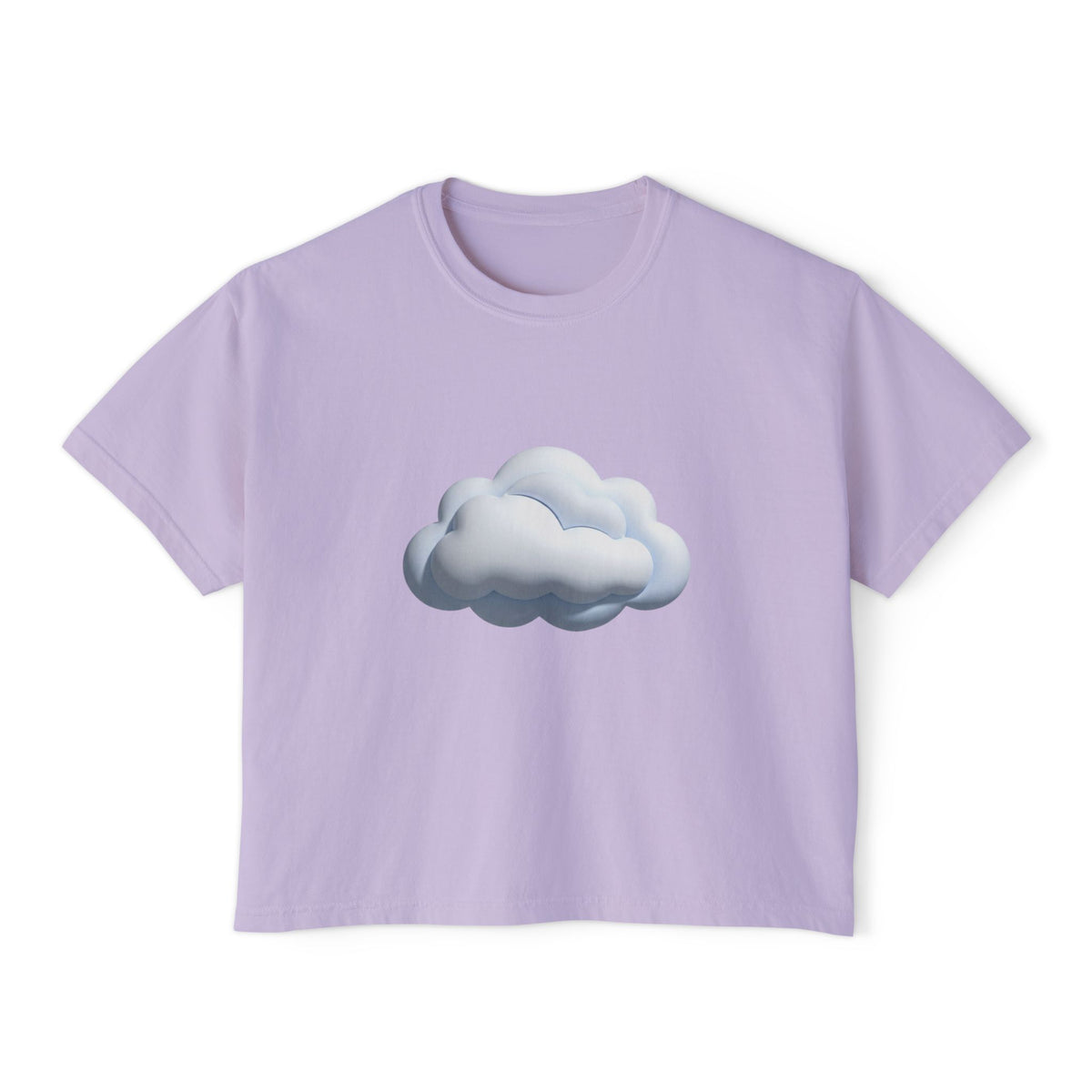 Cloud Graphic Boxy Tee — Minimal Cloud Illustration Women’s Cropped T-Shirt