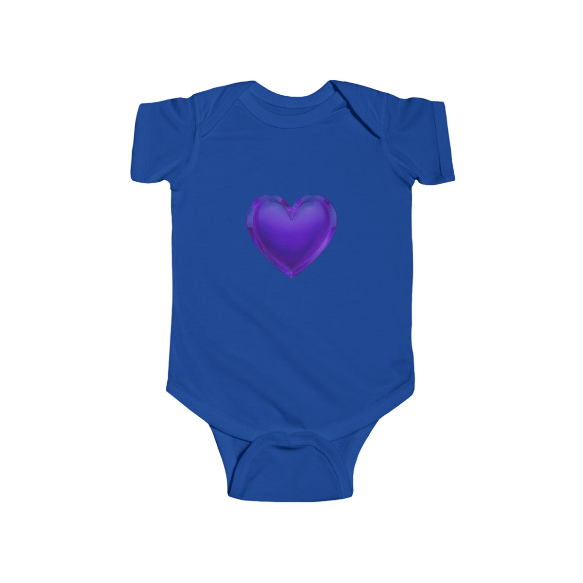 Purple Heart Infant Bodysuit — Cute Baby Onesie with Shiny Heart Graphic