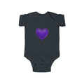 Purple Heart Infant Bodysuit — Cute Baby Onesie with Shiny Heart Graphic