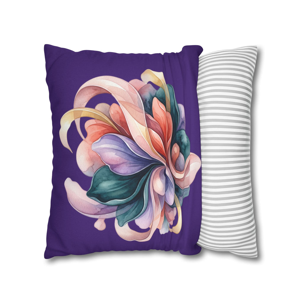 Floral Swirl Decorative Pillowcase — Abstract Blossom Accent for Living Room & Bedroom