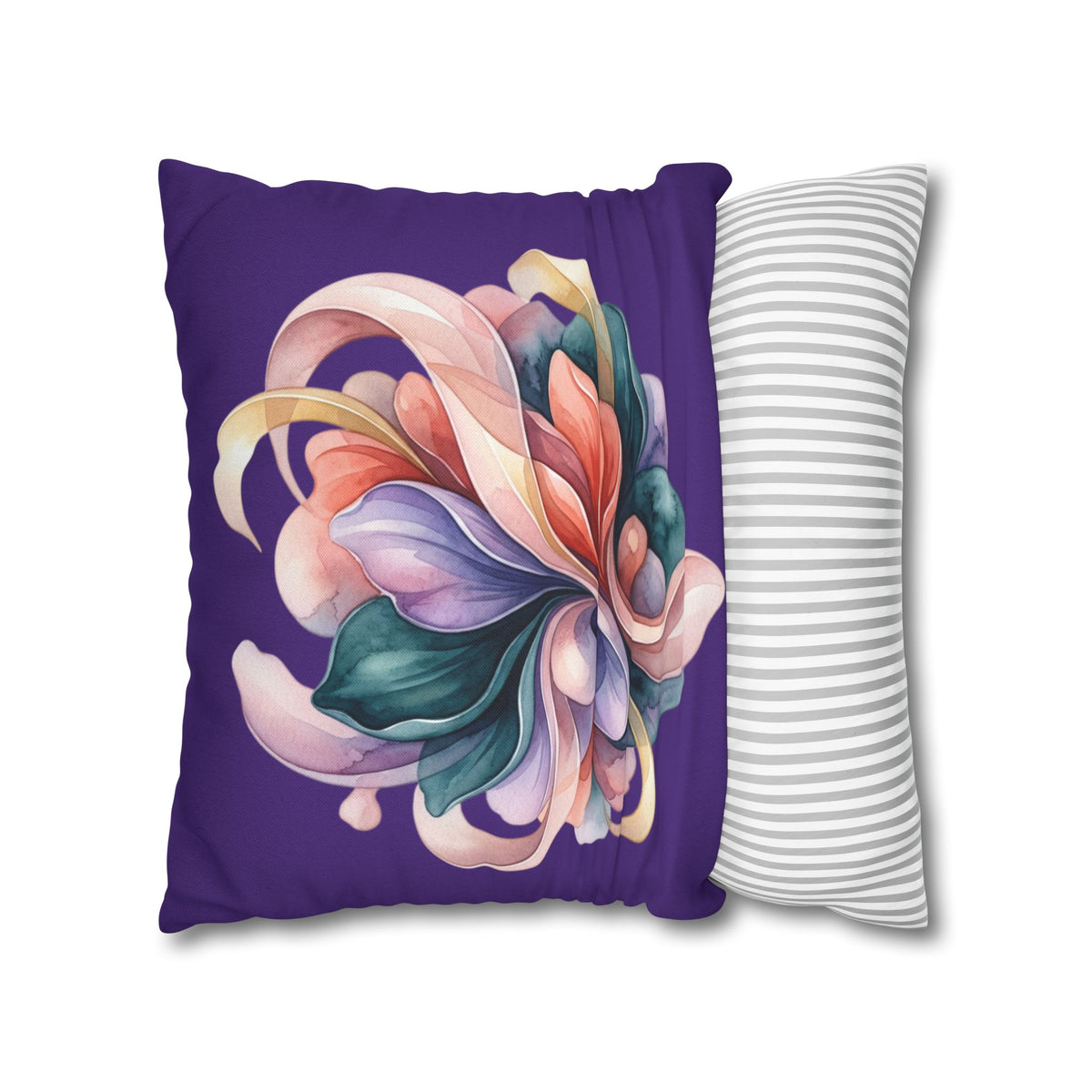 Floral Swirl Decorative Pillowcase — Abstract Blossom Accent for Living Room & Bedroom