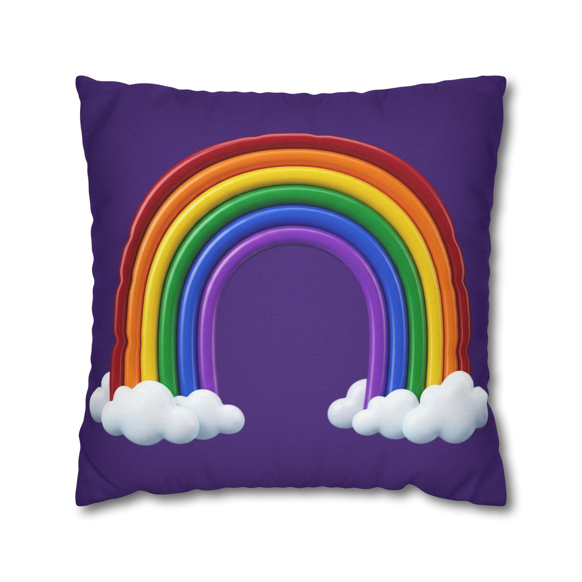 Rainbow Dark Purple Spun Polyester Square Pillowcase