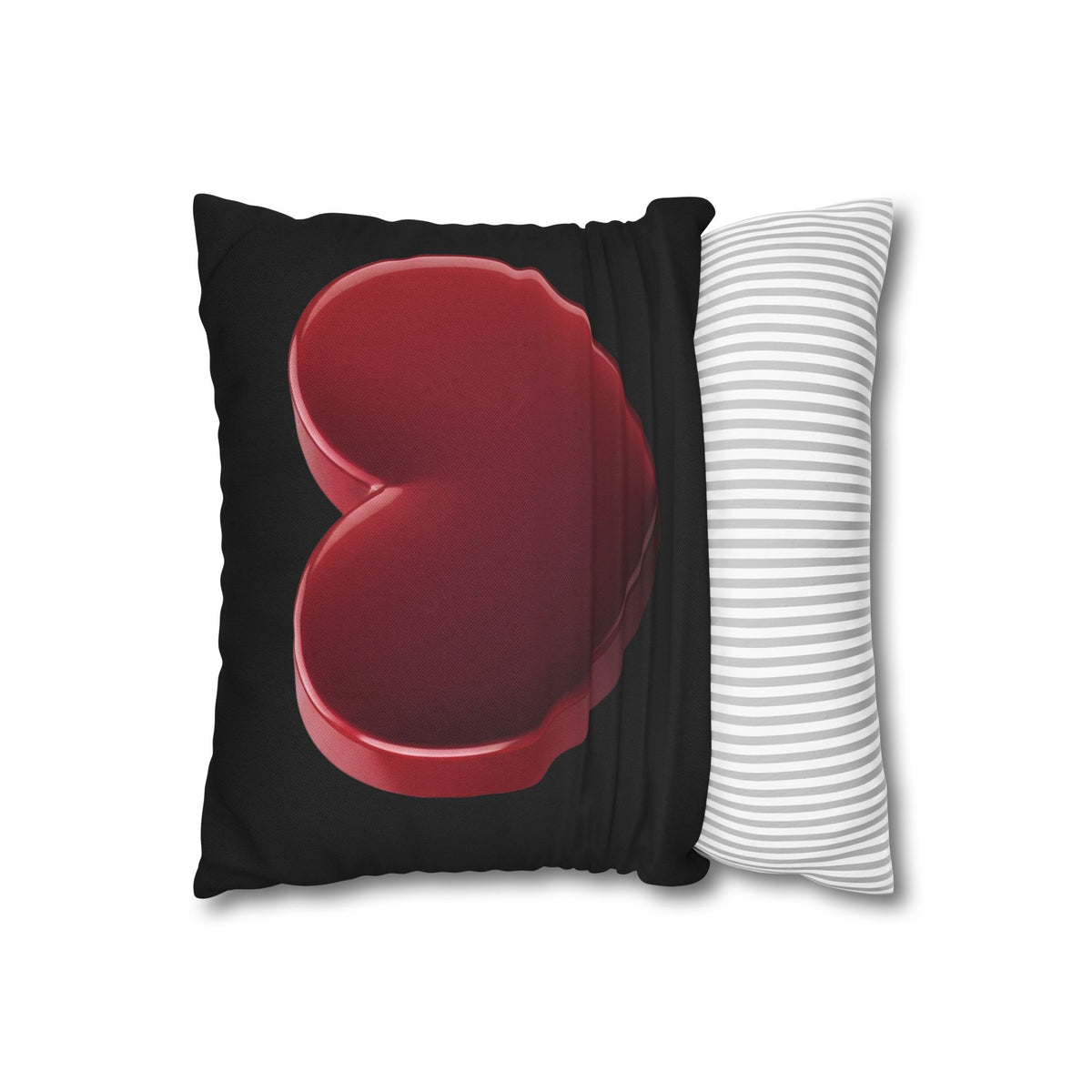 Red Heart Black Spun Polyester Square Pillowcase