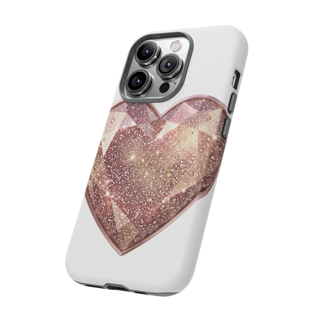 Rose Gold Glitter Crystal Heart Phone Case