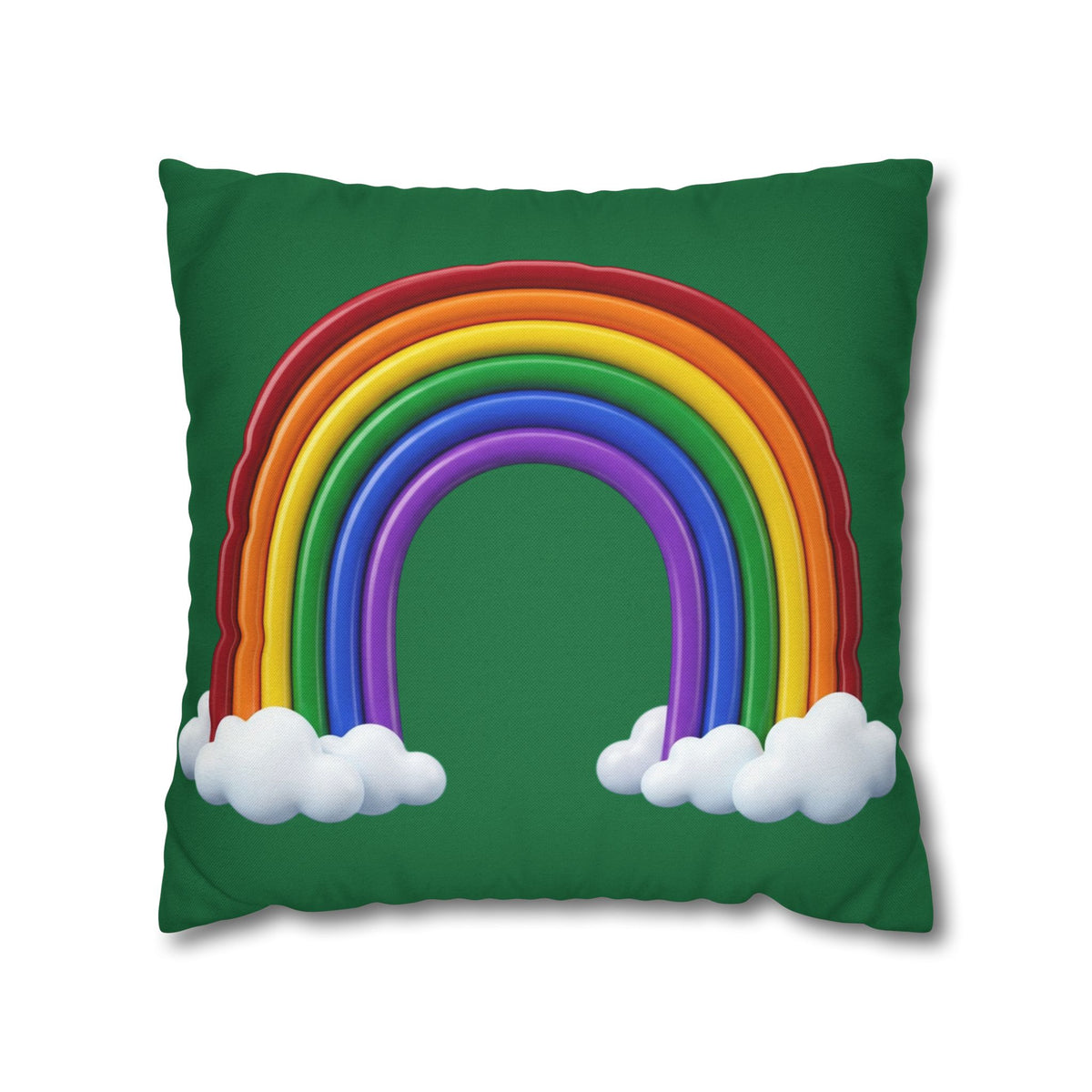 Rainbow Dark Green Spun Polyester Square Pillowcase