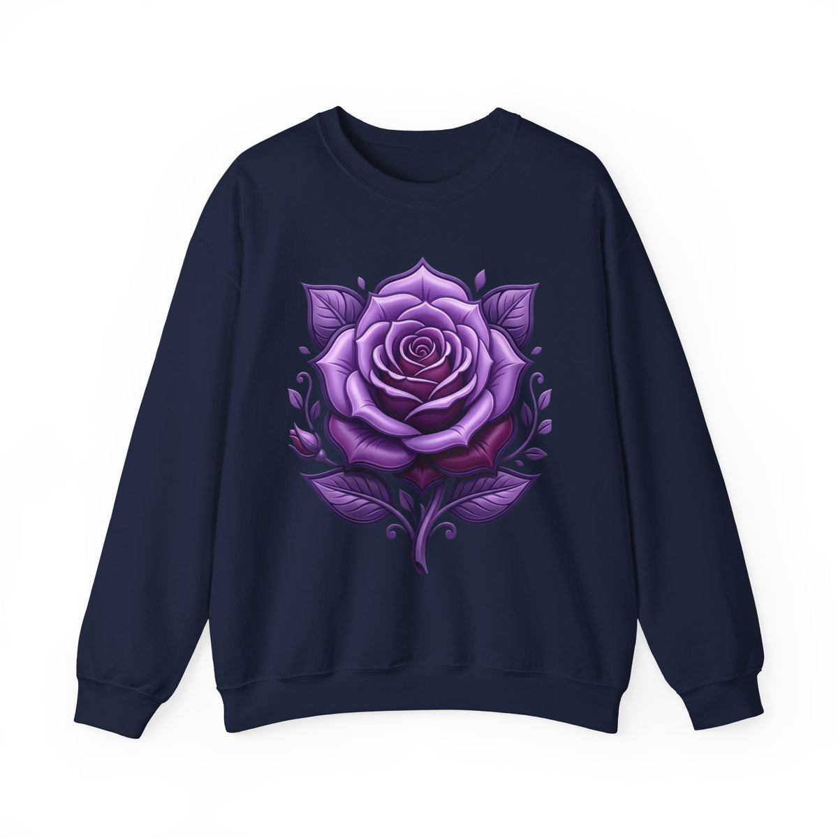 Purple Rose Crewneck Sweatshirt