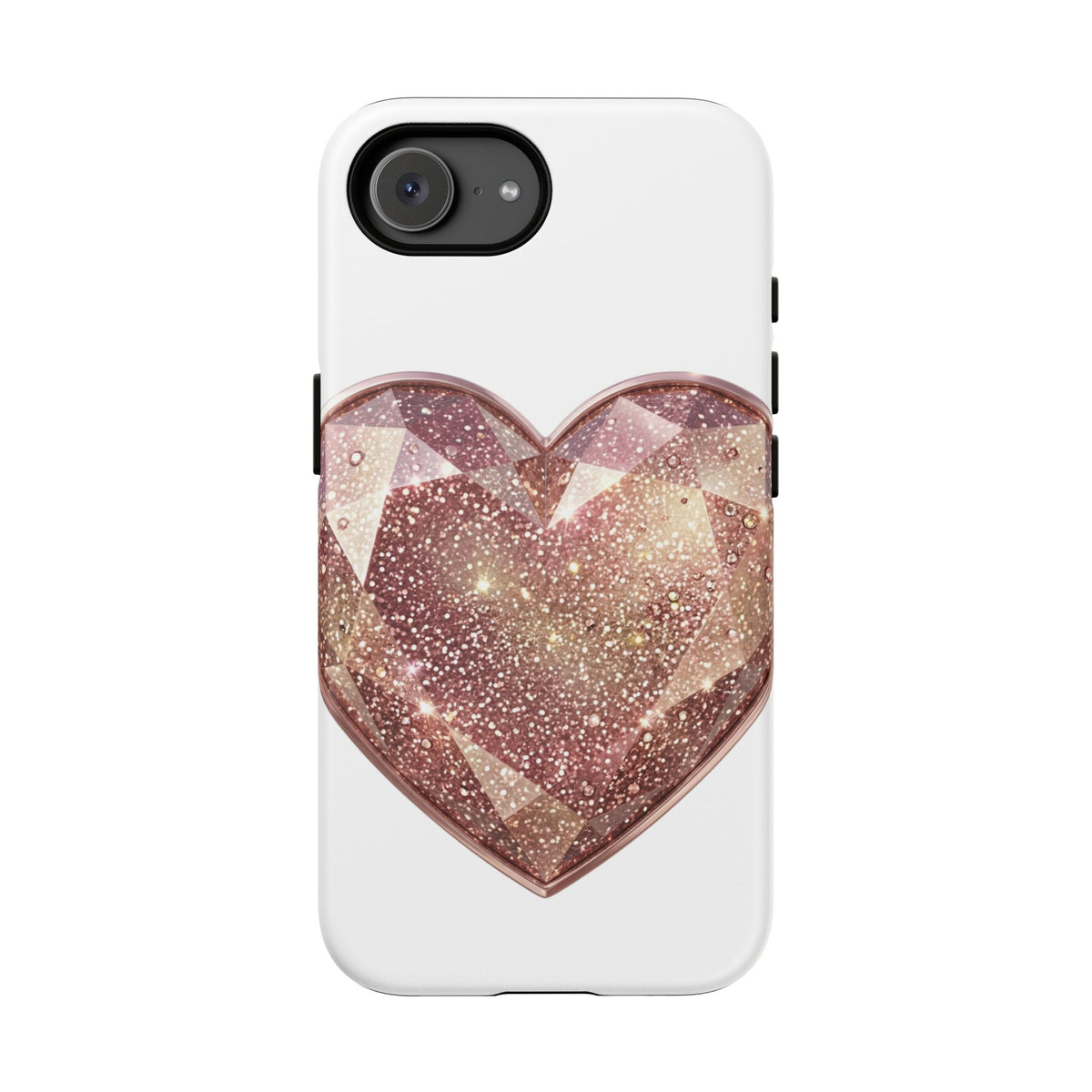 Rose Gold Glitter Crystal Heart Phone Case