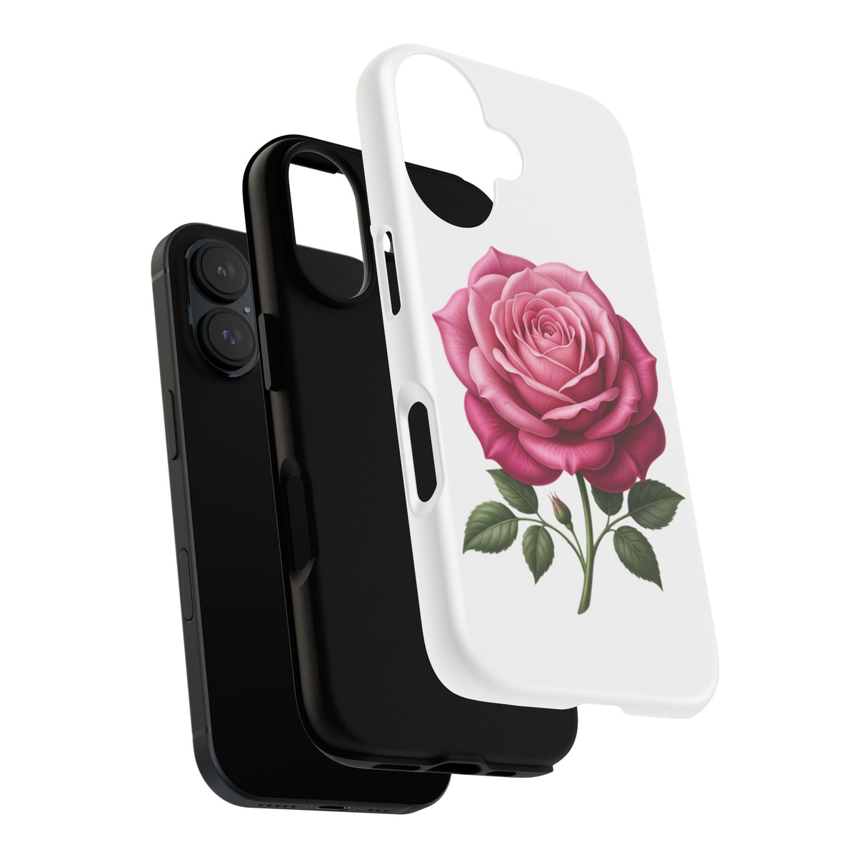 Pink Rose Tough Phone Case — Floral Protective iPhone Cover