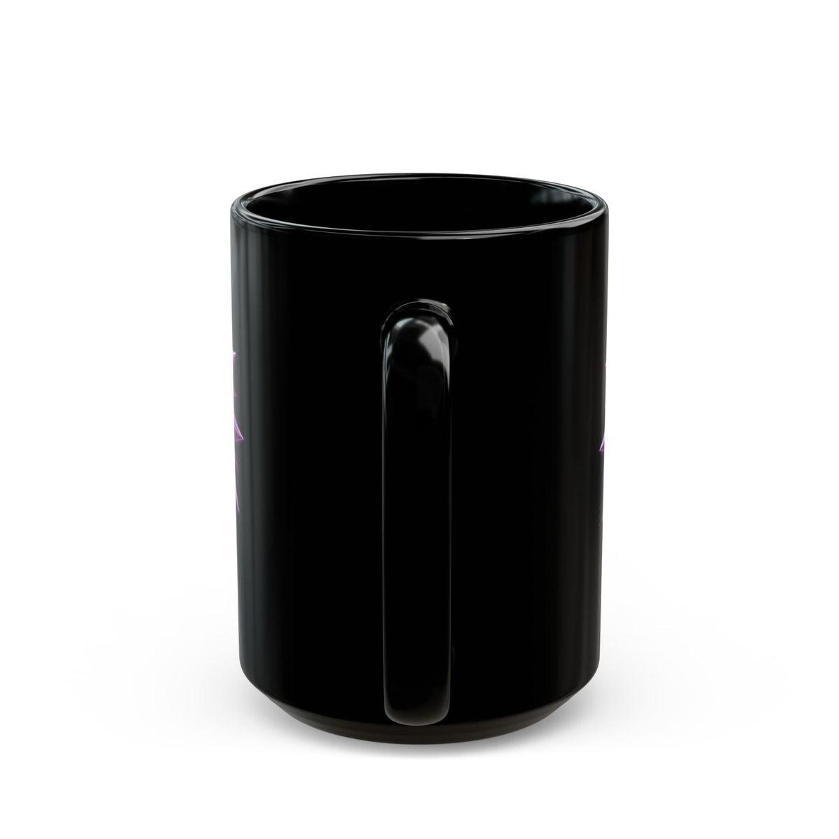 Purple Geometric Starburst Black Mug — 11oz & 15oz Ceramic Coffee Cup