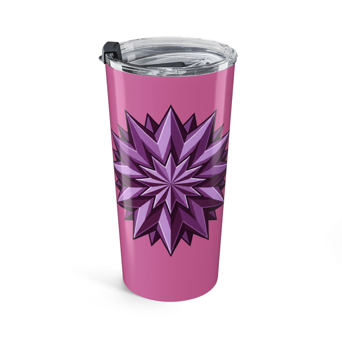 20oz Pink Floral Starburst Tumbler — Insulated Travel Cup for Women- Light Pink